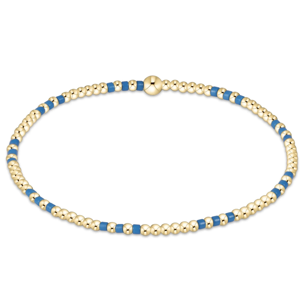 Gameday Hope Joy Pattern 2mm Bead Bracelet - Cobalt