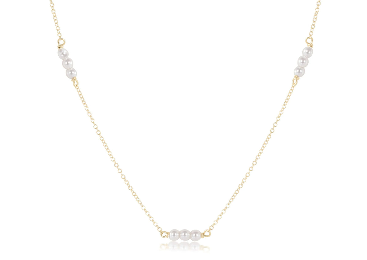 Choker Joy Simplicity Chain Gold - Pearl 3mm