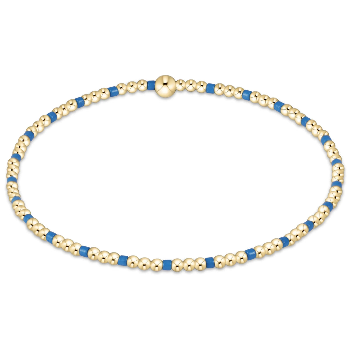 Gameday Hope Sincerity Pattern 2mm Bead Bracelet - Cobalt