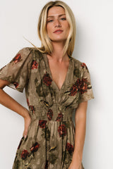 Birdie Maxi Dress | Olive Floral