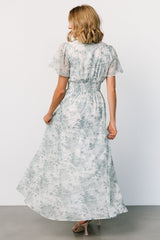 Birdie Maxi Dress | White + Sage Floral