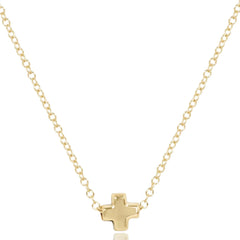 16" Necklace Gold - Signature Cross Small Gold