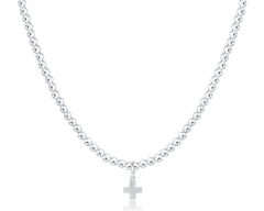 Choker Classic Sterling 3mm Bead - Signature Cross Sterling Charm
