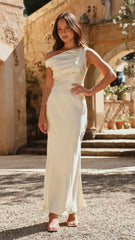 Auria Off Shoulder Maxi Dress - Yellow