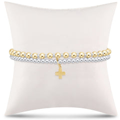 grateful for you gift stack - mixed metal signature cross charm