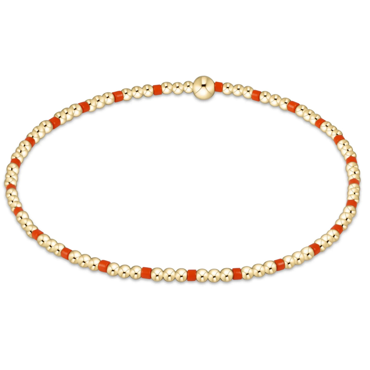 Gameday Hope Sincerity Pattern 2mm Bead Bracelet - Bright Orange
