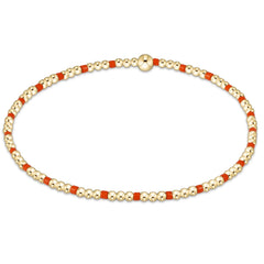 Gameday Hope Sincerity Pattern 2mm Bead Bracelet - Bright Orange