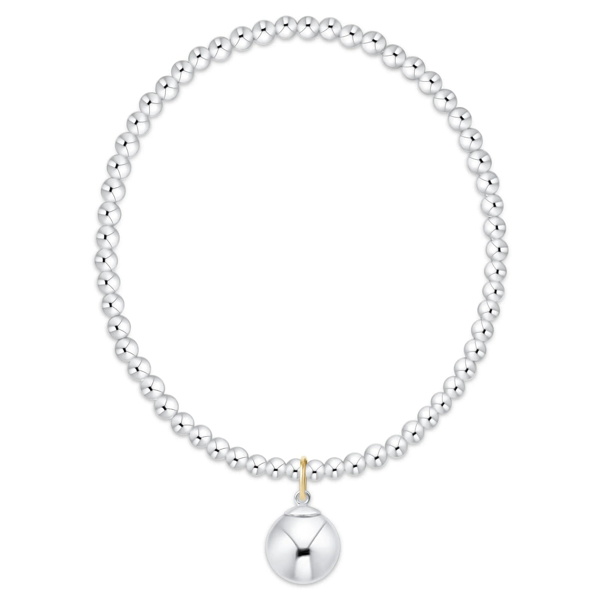 Classic Sterling 3mm Bracelet - Classic Sterling 10mm Charm