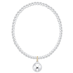 Classic Sterling 3mm Bracelet - Classic Sterling 10mm Charm