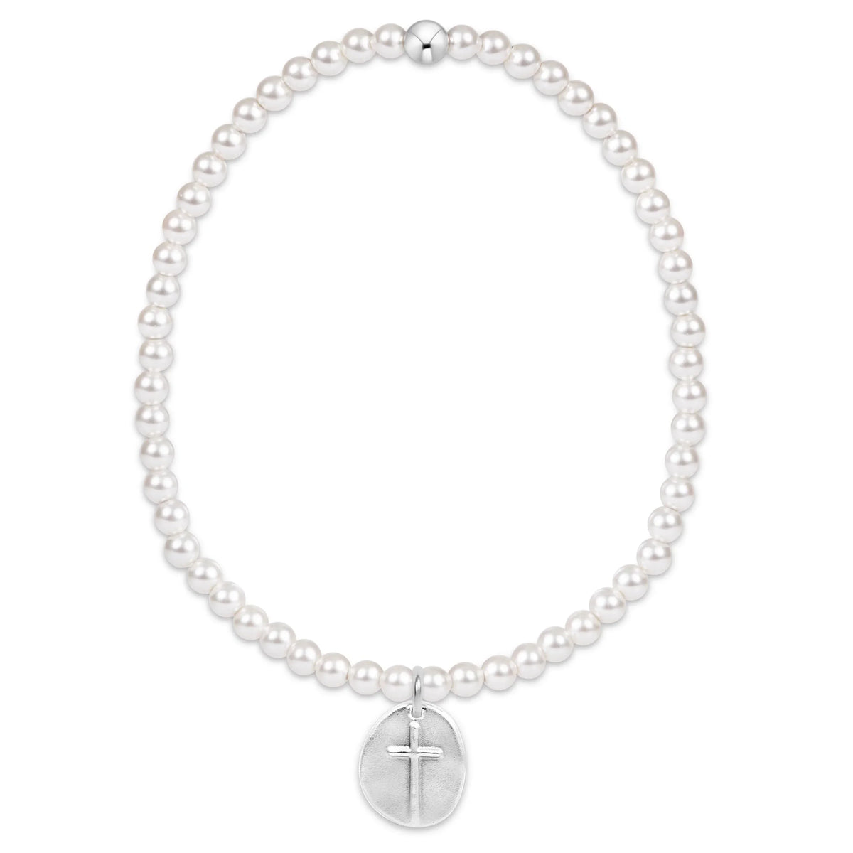 Classic Pearl 3mm Bracelet - Inspire Small Sterling Disc