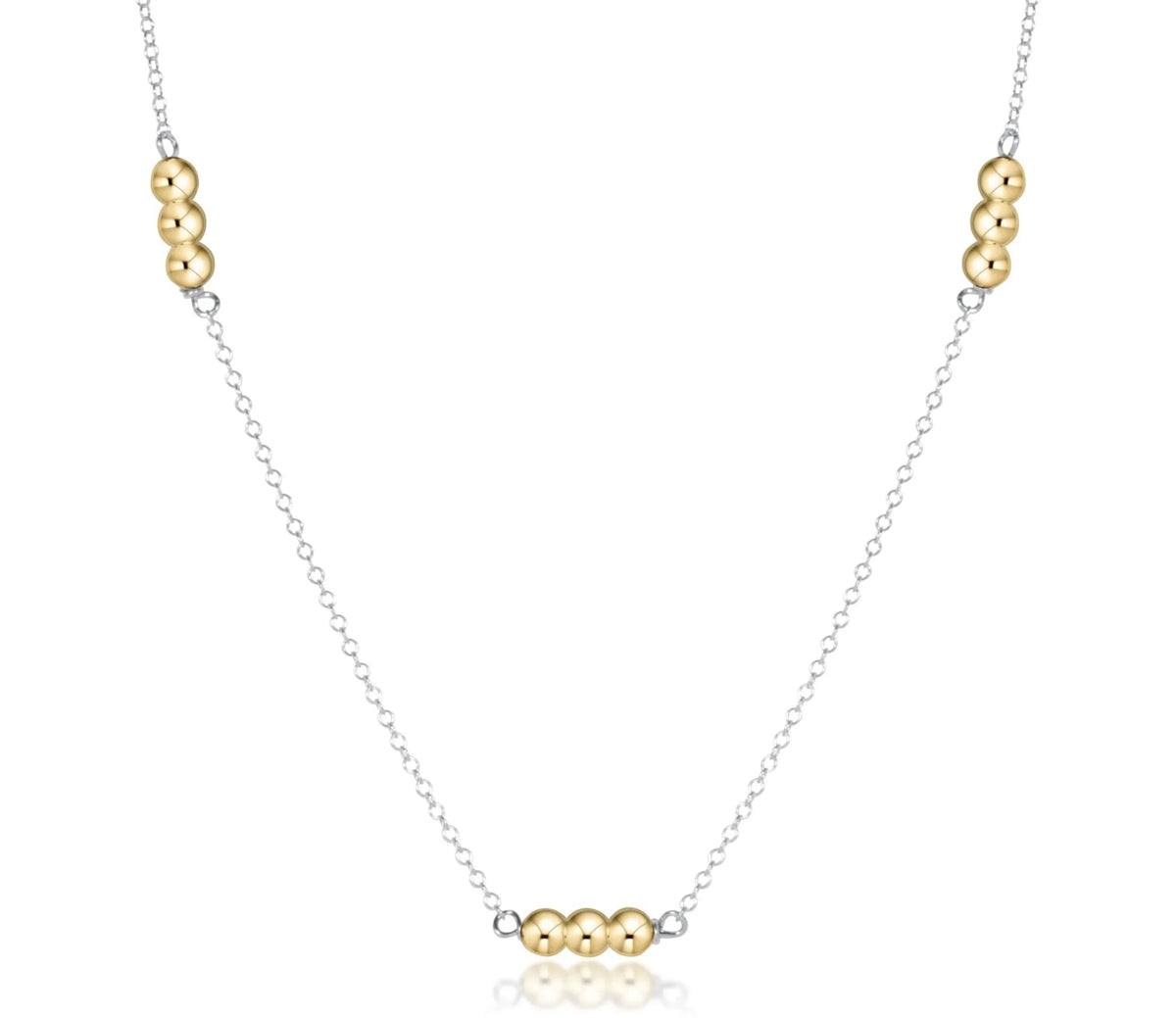 Choker Joy Simplicity Chain Sterling Mixed Metal - 3mm Gold