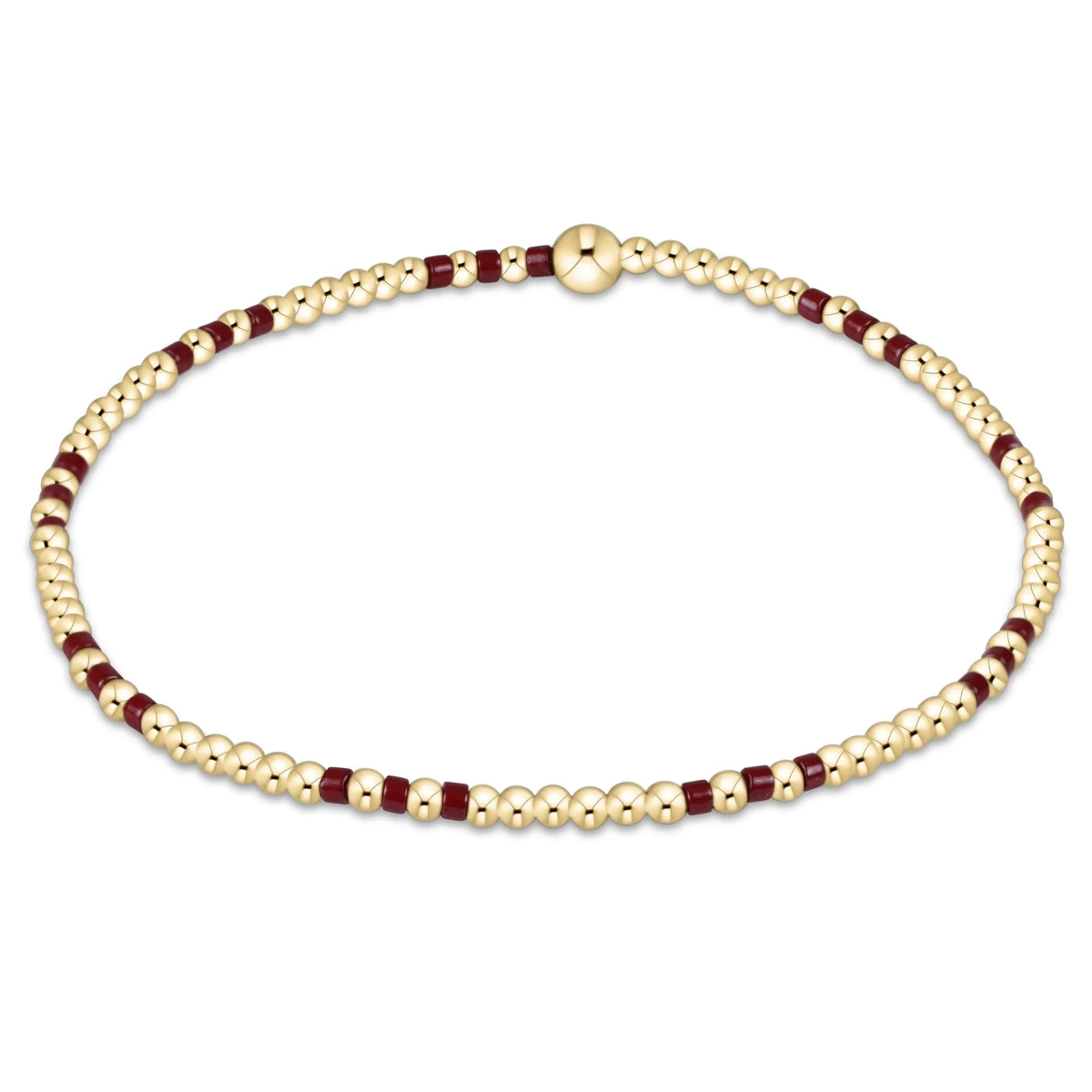 Gameday Hope Joy Pattern 2mm Bead Bracelet - Wine