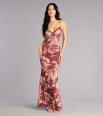 Rosé Nights Floral Halter Maxi Dress