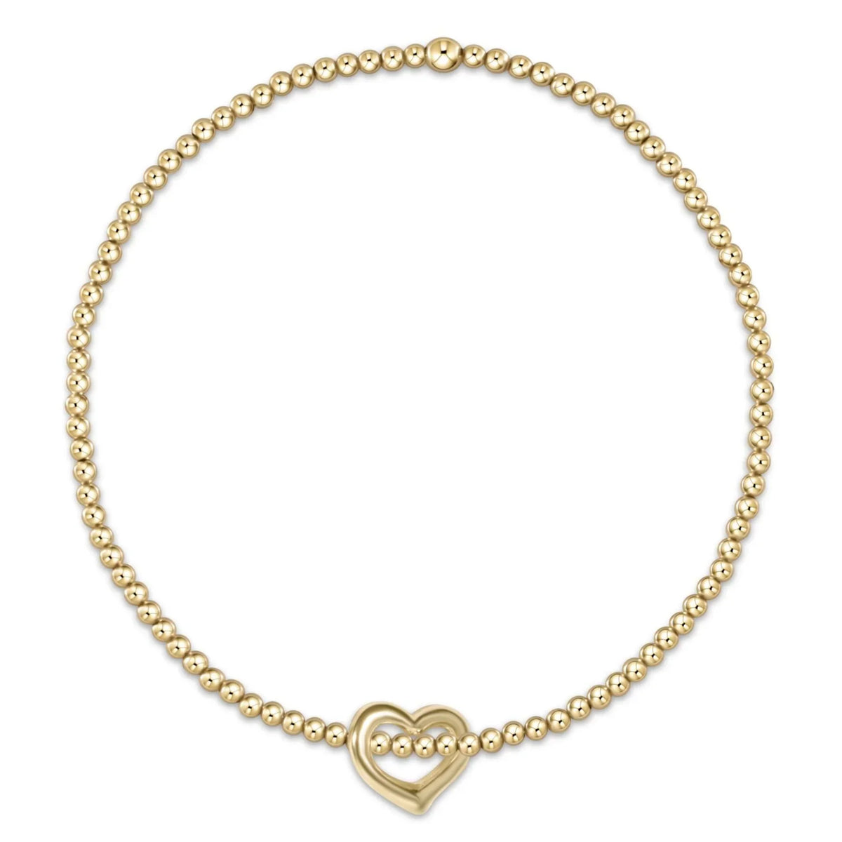 Classic Gold 2mm Bracelet - Love Small Gold Charm