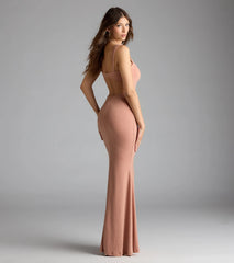 Halie Open Back Mermaid Glitter Formal Dress