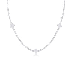 15" Choker Signature Cross Sterling Pattern 2mm Bead - Signature Cross Sterling