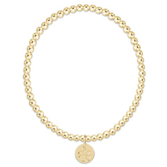 eCOLLEGIATE Classic Gold 3mm Bracelet - Clemson Disc