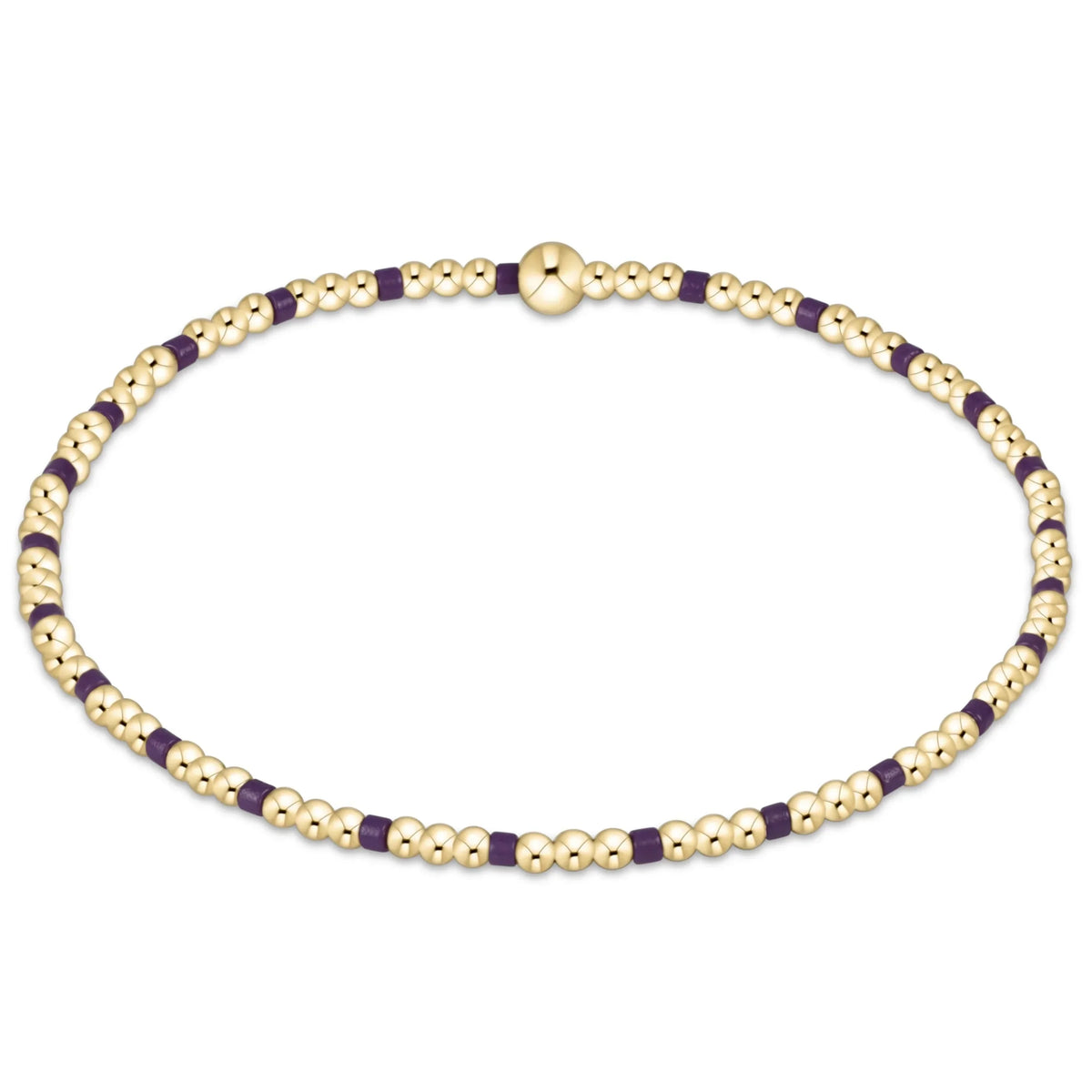Gameday Hope Sincerity Pattern 2mm Bead Bracelet - Deep Purple