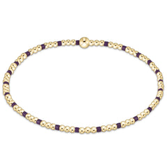 Gameday Hope Sincerity Pattern 2mm Bead Bracelet - Deep Purple