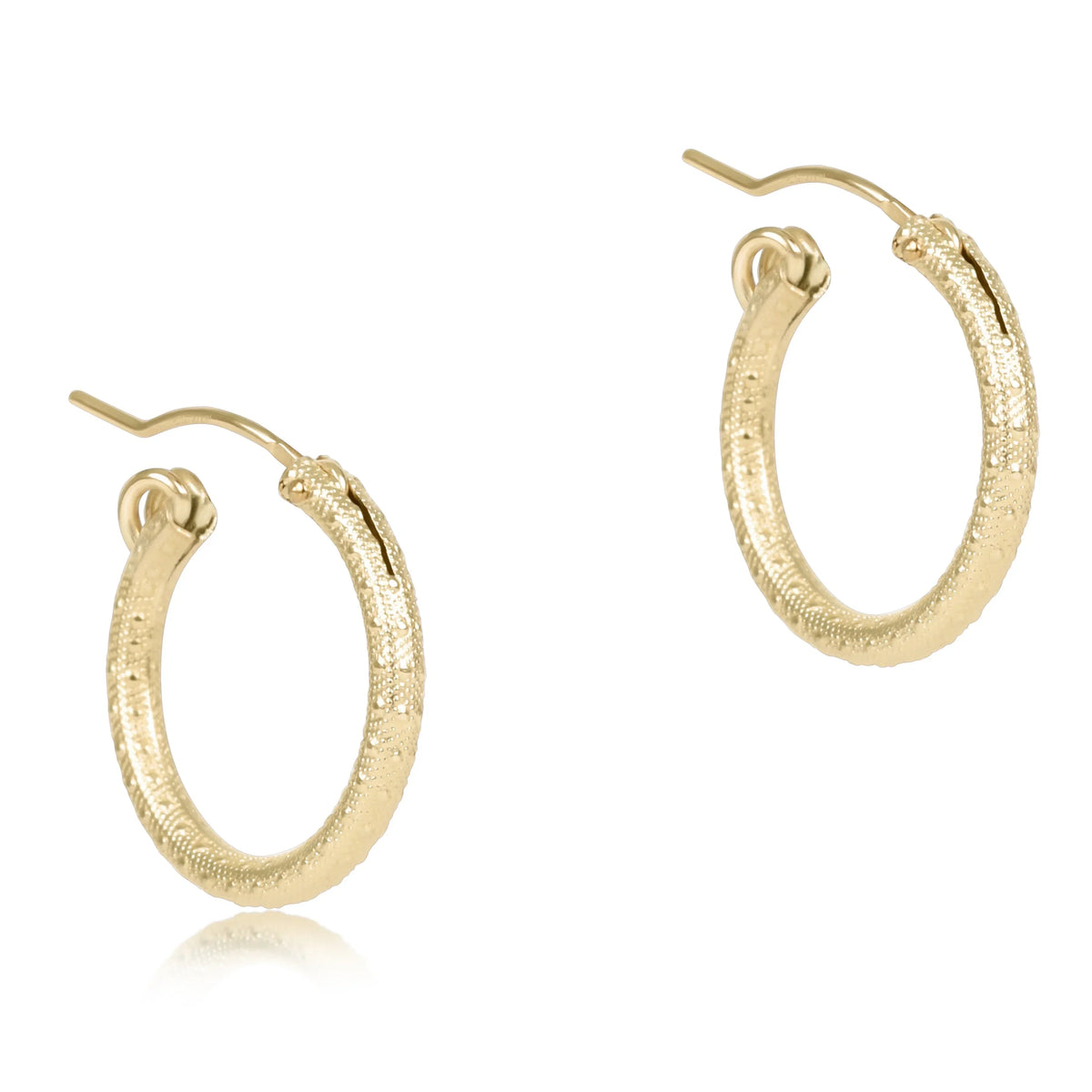 Round Gold 0.5" Hoop - Textured