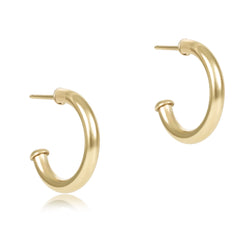 Round Gold 0.5" Post Hoop - 2mm - Smooth