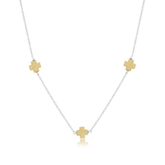 Choker Simplicity Chain Mixed Metal - Signature Cross Gold