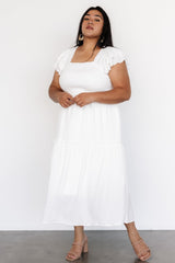 Jacie Smocked Midi Dress | White