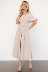 Jodi Off Shoulder Dress | Natural