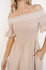 Jodi Off Shoulder Dress | Natural