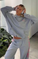 Lucky Thirteen Shaya Oversized Hoodie Dark Grey Marle