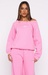 Vol. 1 Off Shoulder Sweater Bubblegum